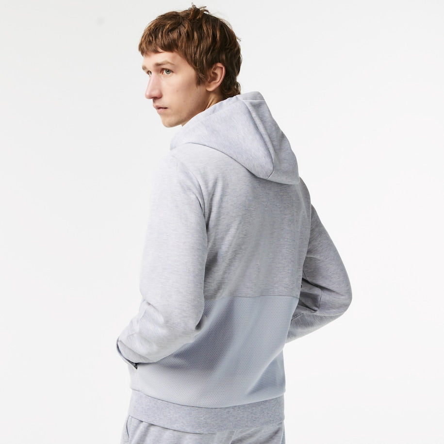 Lacoste Sport-sweatshirt heren capuchon en mesh vlakken